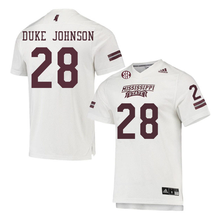 Men #28 Tanner Duke Johnson Mississippi State Bulldogs College Football Jerseys Sale-White - Click Image to Close